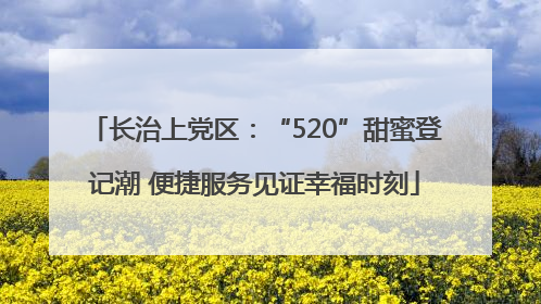 长治上党区：“520”甜蜜登记潮 便捷服务见证幸福时刻