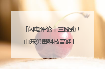闪电评论丨三股劲！山东勇攀科技高峰
