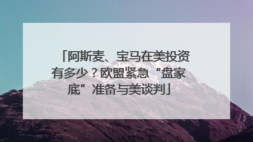 阿斯麦、宝马在美投资有多少？欧盟紧急“盘家底”准备与美谈判