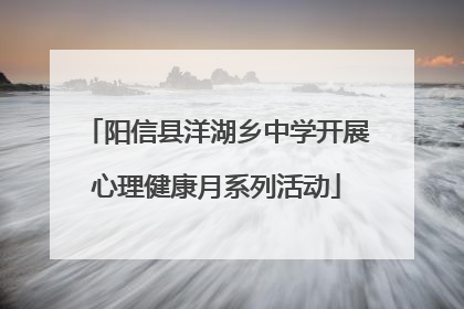 阳信县洋湖乡中学开展心理健康月系列活动