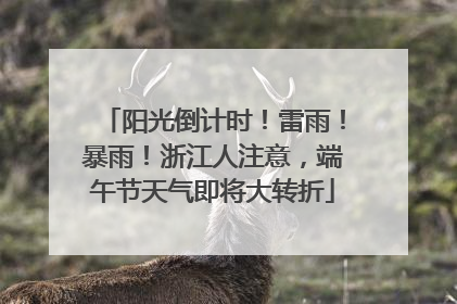 阳光倒计时！雷雨！暴雨！浙江人注意，端午节天气即将大转折