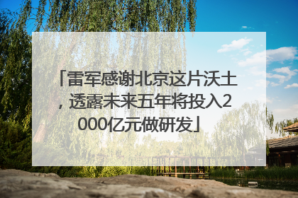 雷军感谢北京这片沃土，透露未来五年将投入2000亿元做研发