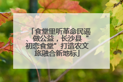 食堂里听革命民谣、做公益，长沙县“初恋食堂”打造农文旅融合新地标