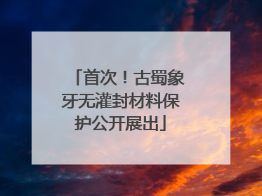 首次！古蜀象牙无灌封材料保护公开展出