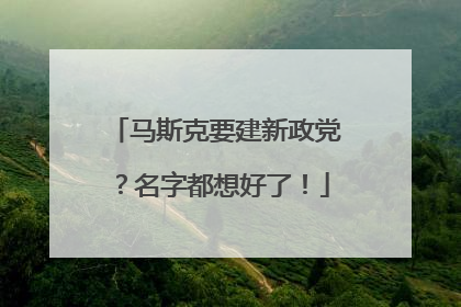 马斯克要建新政党？名字都想好了！