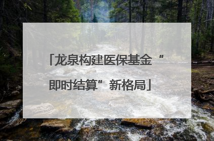 龙泉构建医保基金“即时结算”新格局