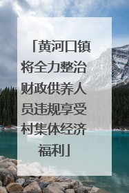 黄河口镇将全力整治财政供养人员违规享受村集体经济福利
