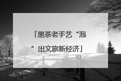 黑茶老手艺“泡”出文旅新经济