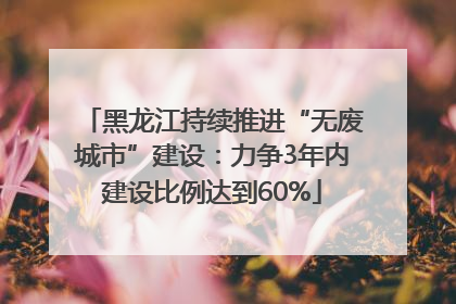黑龙江持续推进“无废城市”建设：力争3年内建设比例达到60%