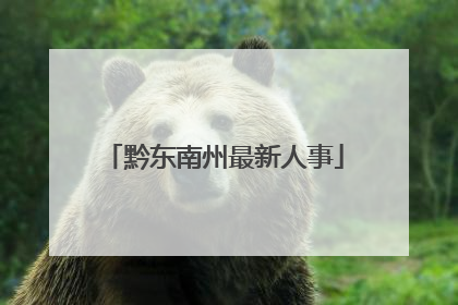 黔东南州最新人事