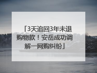 3天追回3年未退购物款！安岳成功调解一网购纠纷