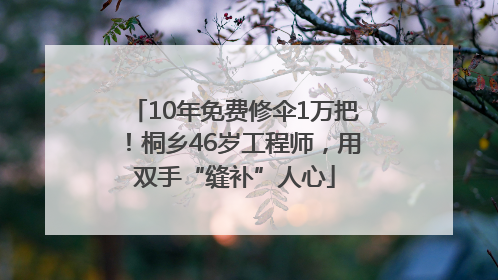 10年免费修伞1万把！桐乡46岁工程师，用双手“缝补”人心