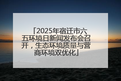 2025年宿迁市六五环境日新闻发布会召开，生态环境质量与营商环境双优化