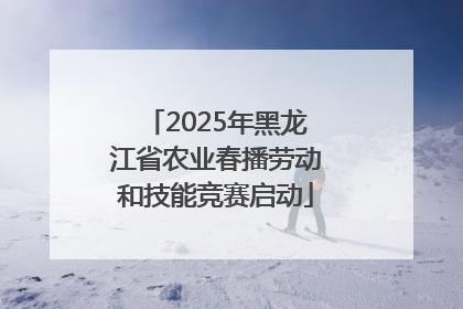 2025年黑龙江省农业春播劳动和技能竞赛启动