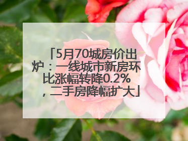 5月70城房价出炉：一线城市新房环比涨幅转降0.2%，二手房降幅扩大