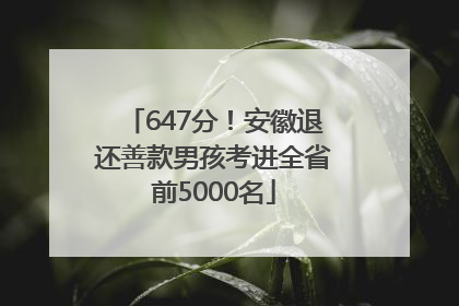 647分！安徽退还善款男孩考进全省前5000名