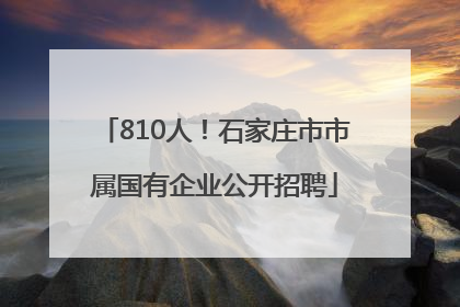 810人！石家庄市市属国有企业公开招聘