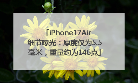 iPhone17Air细节曝光：厚度仅为5.5毫米，重量约为146克